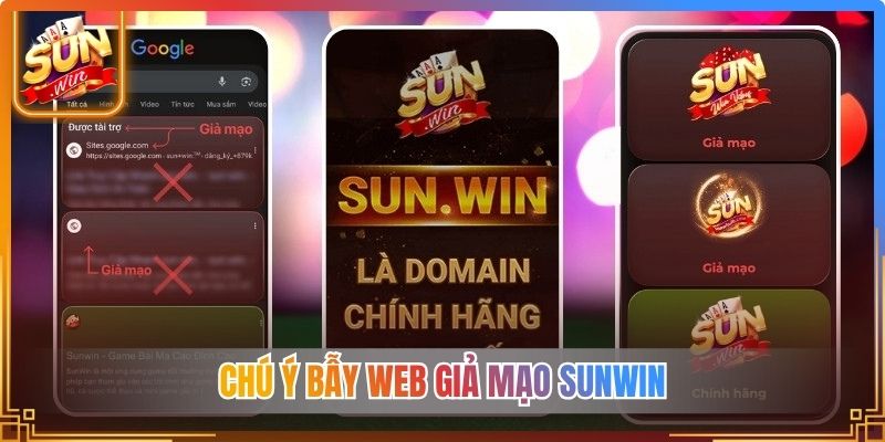 Chú ý bẫy web giả mạo Sunwin 