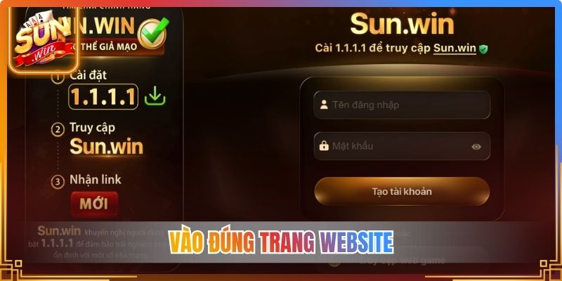 Vào đúng trang website