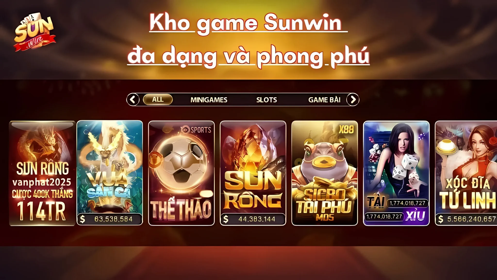 Kho Game sunwin đa dạng và phong phú