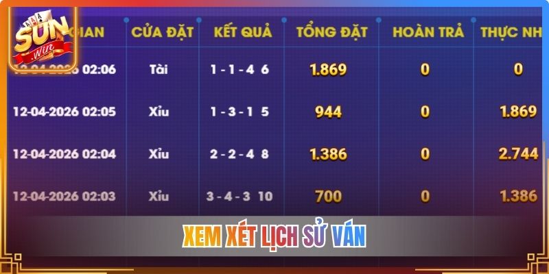 Xem xét lịch sử ván