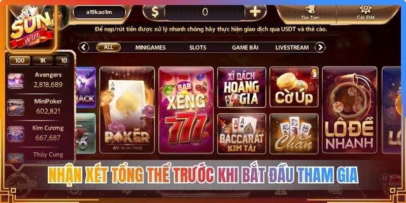 Nhận xét tổng thể trước khi bắt đầu tham gia